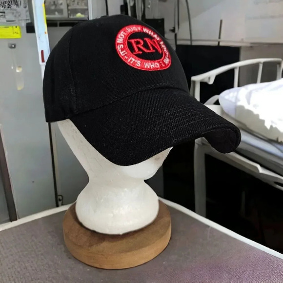 RN Nurses Baseball Embroidered Black Cap Hat “Is Not What I Do Its Who I Am” - Picture 1 of 6